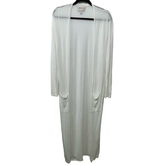 Industry Republic Sheer Long Sleeve Open Front Cardigan Ivory White Women's Med - Picture 1 of 10